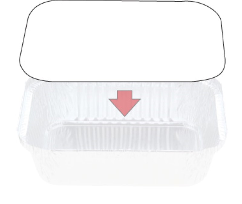 Foil Container Board Lid to suit 40oz Oblong Takeaway